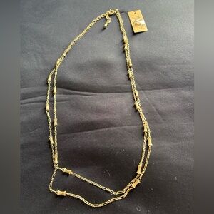 Patricia Nash double stranded drop necklace bamboo